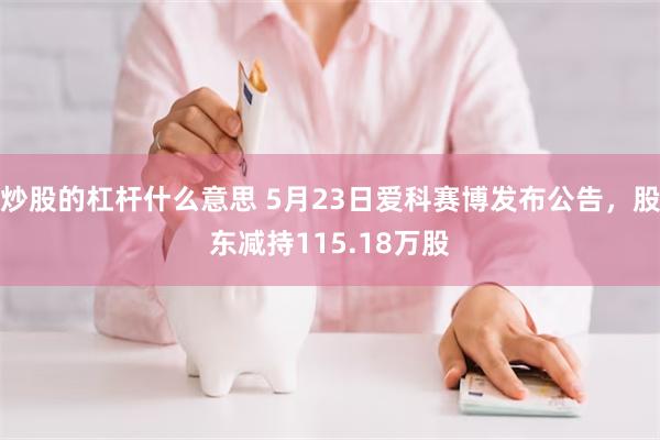 炒股的杠杆什么意思 5月23日爱科赛博发布公告，股东减持115.18万股