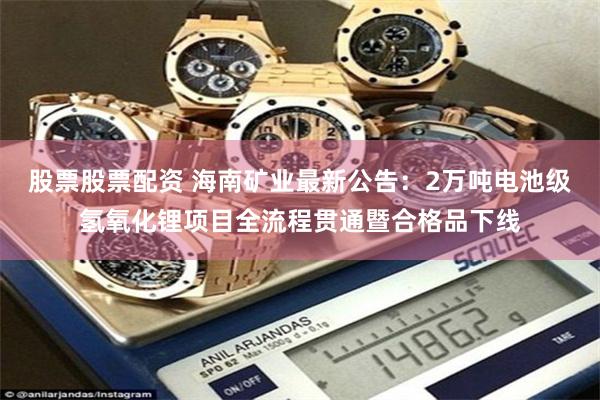 股票股票配资 海南矿业最新公告：2万吨电池级氢氧化锂项目全流程贯通暨合格品下线