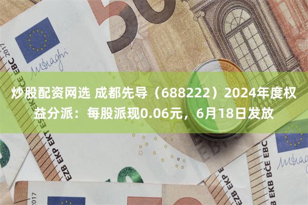 炒股配资网选 成都先导（688222）2024年度权益分派：每股派现0.06元，6月18日发放