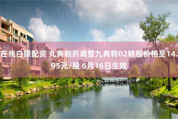 在线白银配资 九典制药调整九典转02转股价格至14.95元/股 6月16日生效