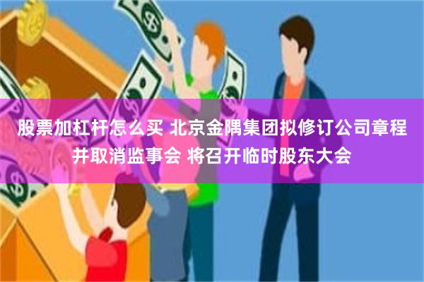 股票加杠杆怎么买 北京金隅集团拟修订公司章程并取消监事会 将召开临时股东大会