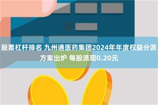 股票杠杆排名 九州通医药集团2024年年度权益分派方案出炉 每股派现0.20元