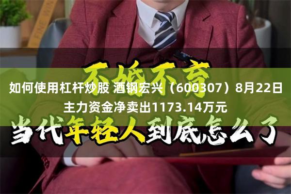 如何使用杠杆炒股 酒钢宏兴（600307）8月22日主力资金净卖出1173.14万元