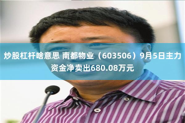 炒股杠杆啥意思 南都物业（603506）9月5日主力资金净卖出680.08万元