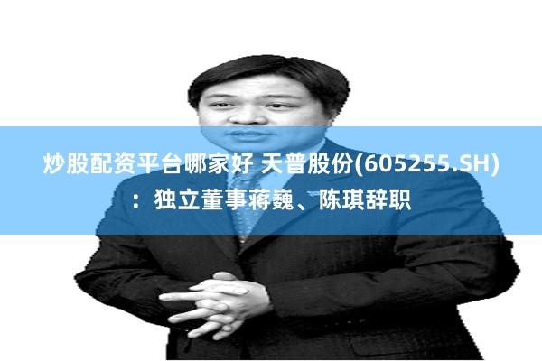 炒股配资平台哪家好 天普股份(605255.SH)：独立董事蒋巍、陈琪辞职