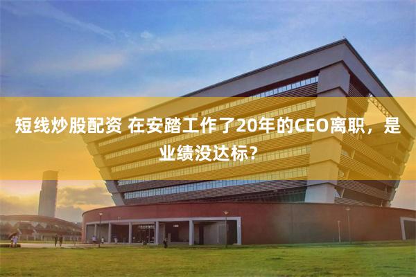 短线炒股配资 在安踏工作了20年的CEO离职，是业绩没达标？